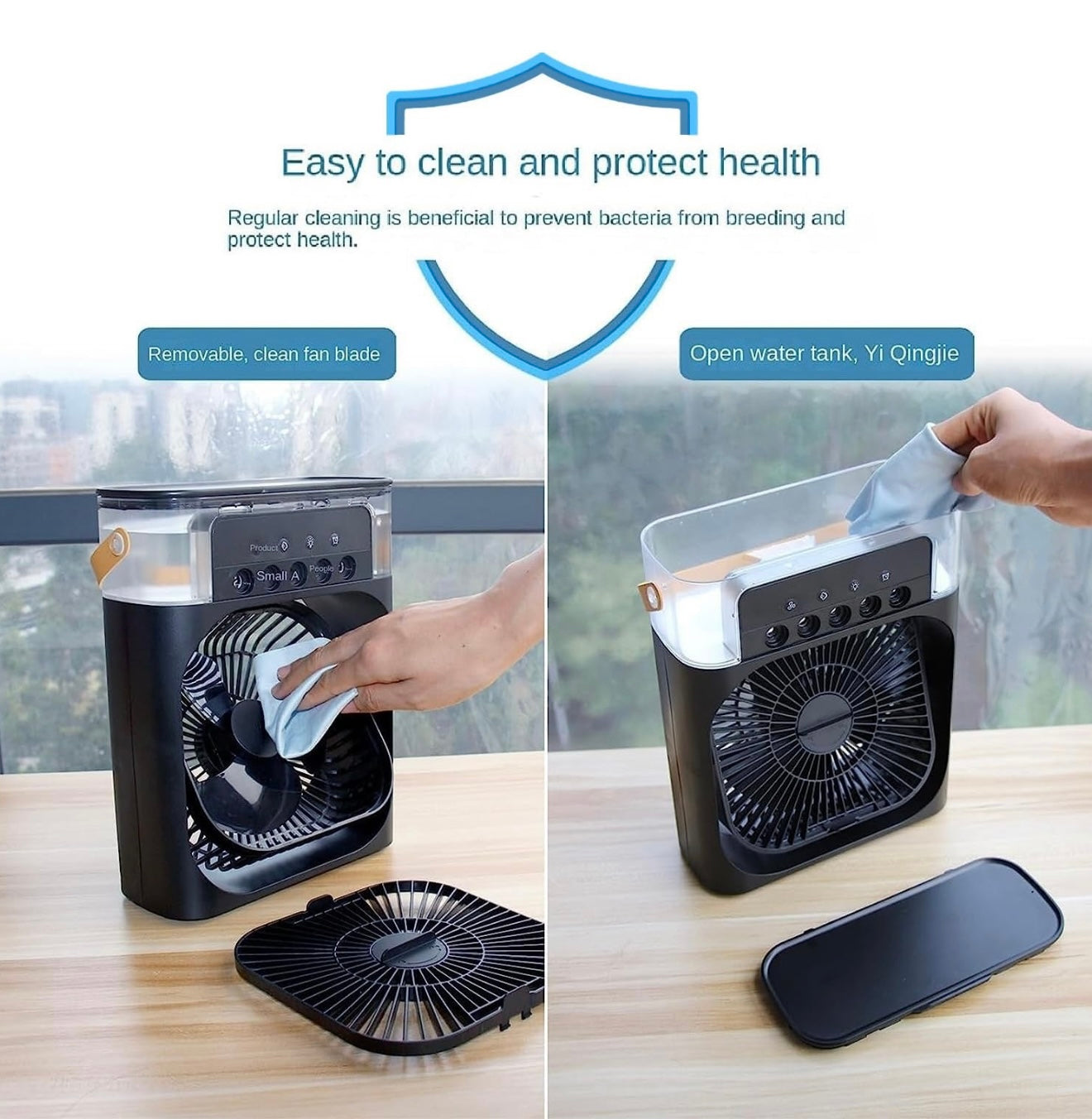 New 3-In-1 Fan, Air Conditioning, LED Night Light, Portable Humidifier