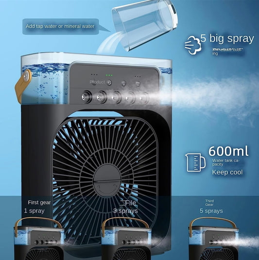 New 3-In-1 Fan, Air Conditioning, LED Night Light, Portable Humidifier